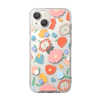  Pancerne etui pokrowiec z żelową ramką iPhone 14 Plus Fusion Design Floral przezroczysty - zdj. dodatkowe 1