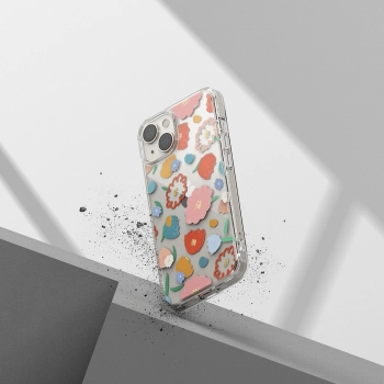  Pancerne etui pokrowiec z żelową ramką iPhone 14 Plus Fusion Design Floral przezroczysty - zdj. dodatkowe 6