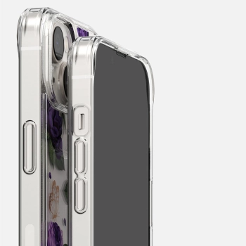  Pancerne etui pokrowiec z żelową ramką iPhone 14 Plus Fusion Design Purple Rose przezroczysty - zdj. dodatkowe 10