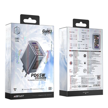  Ładowarka sieciowa GaN 65W 3 porty 1x USB 2x USB-C szara - zdj. dodatkowe 4