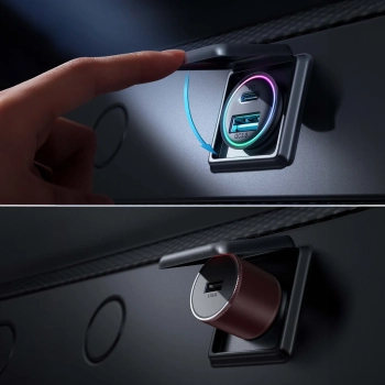  Mini ładowarka samochodowa 60W USB-A QC3.0 USB-C PD czarna - zdj. dodatkowe 8