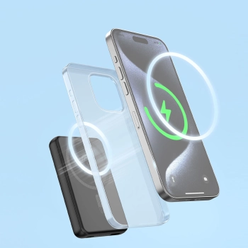  Powerbank 5000mAh magnetyczny z ładowarką indukcyjną MagSafe czarny - zdj. dodatkowe 5