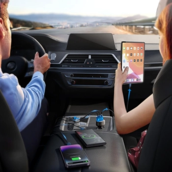  Ładowarka samochodowa 3.4A z wyświetlaczem 3x USB-A czarna - zdj. dodatkowe 8