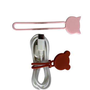  Silikonowy zwijacz organizer kabla przewodu różowy - zdj. dodatkowe 8