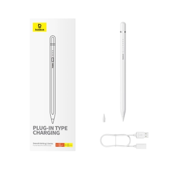  Rysik stylus do iPad z aktywną wymienną końcówką Smooth Writing 2 + kabel USB-A biały - zdj. dodatkowe 7