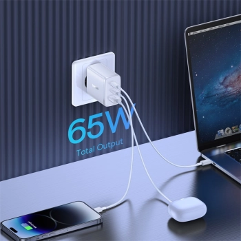  Ładowarka sieciowa GaN Cube Pro 65W 2x USB-C USB-A biała - zdj. dodatkowe 9