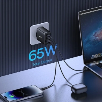  Ładowarka sieciowa GaN Cube Pro 65W 2x USB-C USB-A czarna - zdj. dodatkowe 8
