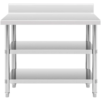  Stół blat roboczy stalowy nierdzewny przyścienny z rantem 2 półki 100 x 60 cm - zdj. dodatkowe 1