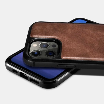  Etui pokryte naturalną skórą do iPhone 12 Pro Max Leather Oil Wax czarny - zdj. dodatkowe 10
