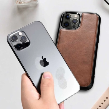  Etui pokryte naturalną skórą do iPhone 12 Pro Max Leather Oil Wax czarny - zdj. dodatkowe 8