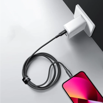  Kabel przewód MFI do iPhone USB-C - Lightning 30W 3A 1.8m czarny - zdj. dodatkowe 10
