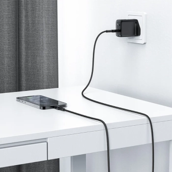  Kabel przewód MFI do iPhone USB-C - Lightning 30W 3A 1.8m czarny - zdj. dodatkowe 5