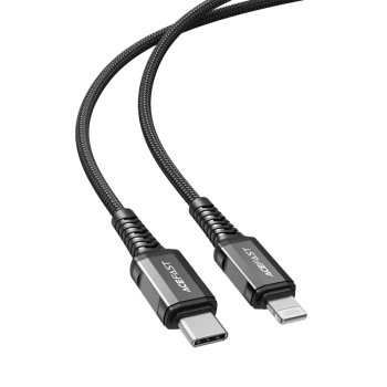  Kabel przewód MFI do iPhone USB-C - Lightning 30W 3A 1.2m czarny - zdj. dodatkowe 1
