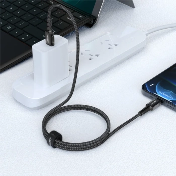  Kabel przewód MFI do iPhone USB-C - Lightning 30W 3A 1.2m czarny - zdj. dodatkowe 3