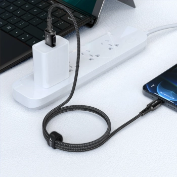  Kabel przewód MFI do iPhone USB - Lightning 2.4A 1.2m czarny - zdj. dodatkowe 3