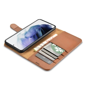  Skórzane etui portfel do Galaxy S22+ Leather Wallet Case brązowy - zdj. dodatkowe 6