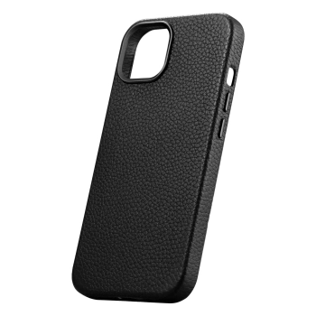  Skórzane etui iPhone 14 magnetyczne z MagSafe Litchi Premium Leather Case czarny - zdj. dodatkowe 7