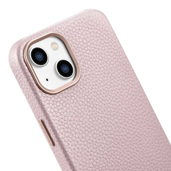  Skórzane etui iPhone 14 Plus magnetyczne z MagSafe Litchi Premium Leather Case różowy - zdj. dodatkowe 9