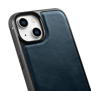  Etui pokryte naturalną skórą do iPhone 14 Plus Leather Oil Wax granatowy - zdj. dodatkowe 8