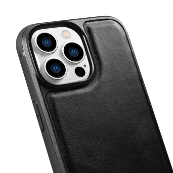  Etui pokryte naturalną skórą do iPhone 14 Pro Max Leather Oil Wax czarny - zdj. dodatkowe 8