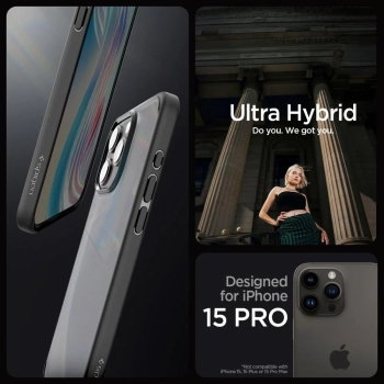  Etui Ultra Hybrid na iPhone 15 Pro przezroczysto-czarne - zdj. dodatkowe 3
