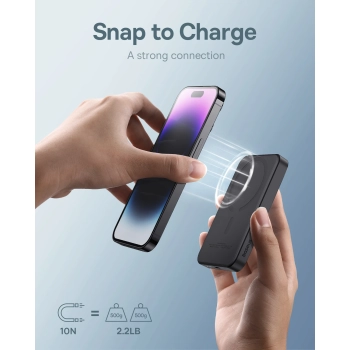  Mini powerbank 5000mAh 20W + kabel USB-C 20V / 3A czarny - zdj. dodatkowe 5