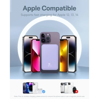  Mini powerbank 5000mAh 20W + kabel USB-C 20V / 3A fioletowy - zdj. dodatkowe 10