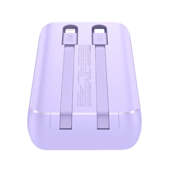  Powerbank 30W 10000mAh z wbudowanymi kablami iPhone Lightning i USB-C fioletowy - zdj. dodatkowe 2