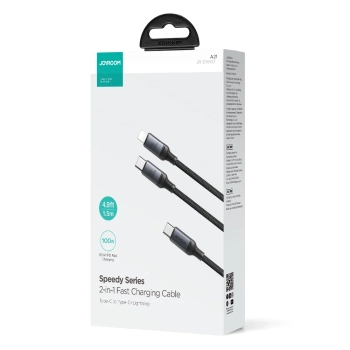  2w1 Kabel przewód Speedy Series USB-C - USB-C / iPhone Lightning 100W 1.5m czarny - zdj. dodatkowe 4