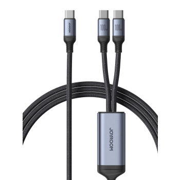  2w1 Kabel przewód Speedy Series USB-C - 2x USB-C 1.5m czarny - zdj. dodatkowe 10