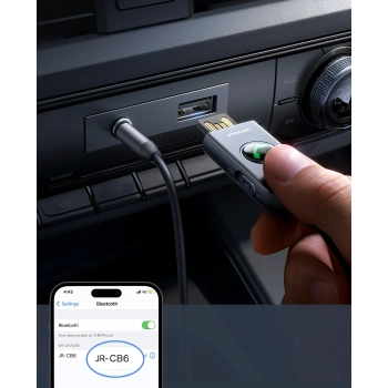  Samochodowy bezprzewodowy odbiornik nadajnik Audio USB AUX JR-CB6 szary - zdj. dodatkowe 8