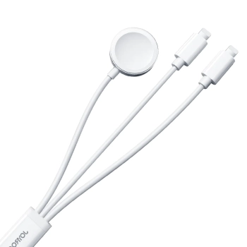  3w1 Kabel przewód USB-A z ładowarka indukcyjną + 2x iPhone Lightning 1.2m biały - zdj. dodatkowe 1