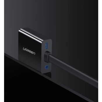  Adapter przejściówka HDMI - VGA micro USB AUX audio 3.5 mm mini jack czarny - zdj. dodatkowe 7