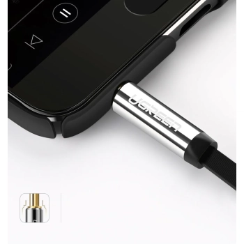  Płaski kabel przewód audio AUX 3.5 mm mini jack 5m srebrny - zdj. dodatkowe 9