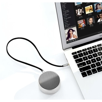  Płaski kabel przewód audio AUX 3.5 mm mini jack 5m srebrny - zdj. dodatkowe 3