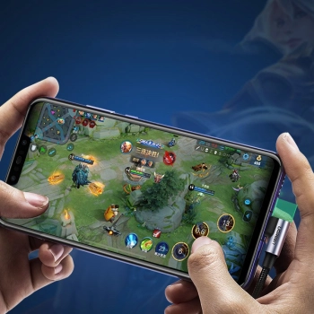  Kątowy kabel przewód USB - USB-C QC 3.0 3A 1m szary - zdj. dodatkowe 2