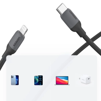  Kabel do szybkiego ładowania iPhone USB-C - Lightning PD 20W 1m czarny - zdj. dodatkowe 5