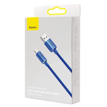  Kabel przewód iPhone do szybkiego ładowania i transferu danych USB - Lightning 2.4A 2m niebieski - zdj. dodatkowe 4