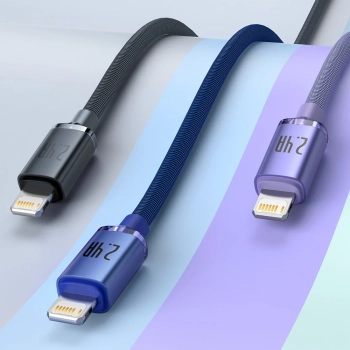  Kabel przewód iPhone do szybkiego ładowania i transferu danych USB - Lightning 2.4A 2m niebieski - zdj. dodatkowe 8