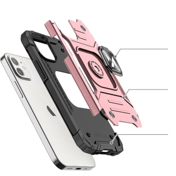  Etui iPhone 14 pancerny pokrowiec uchwyt magnetyczny ring złote - zdj. dodatkowe 3