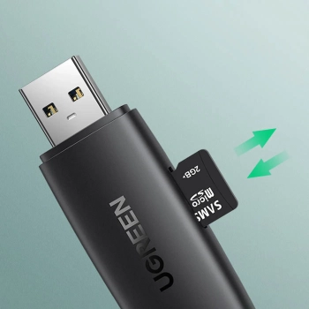  Adapter 2 wtyczki USB-A i USB-C czytnik kart SD i micro SD czarny - zdj. dodatkowe 3