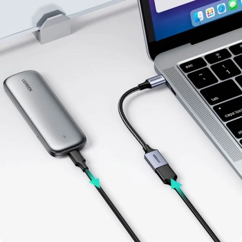  Adapter przejściówka kabla USB-C na USB-A 5Gb/s 15cm czarny - zdj. dodatkowe 2