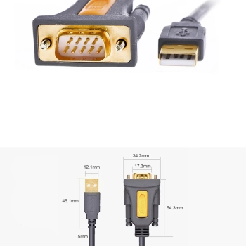  Przejściówka adapter kabel USB-A - DB9 RS-232 1.5m szary - zdj. dodatkowe 3