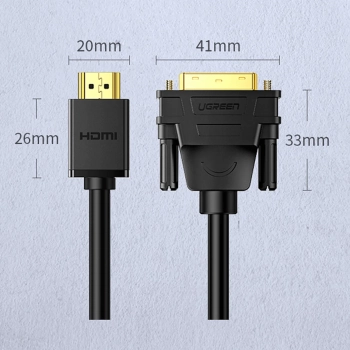  Dwukierunkowy kabel przewód HDMI - DVI 2m czarny - zdj. dodatkowe 10