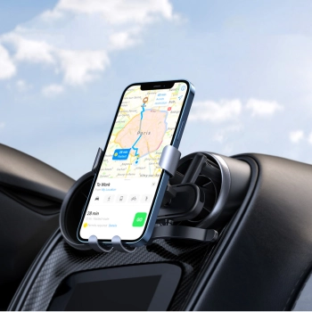  Samochodowy grawitacyjny uchwyt na telefon - okrągła kratka szary - zdj. dodatkowe 3