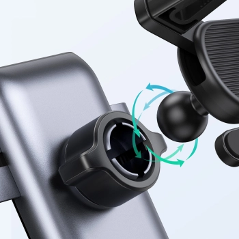  Samochodowy grawitacyjny uchwyt na telefon - okrągła kratka szary - zdj. dodatkowe 5