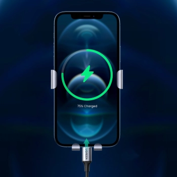  Samochodowy grawitacyjny uchwyt na telefon - okrągła kratka szary - zdj. dodatkowe 6