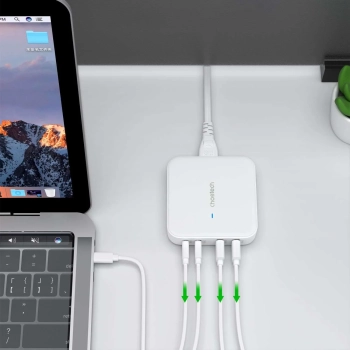  Mocna ładowarka sieciowa GaN 100W 2x USB-A 2x USB-C biała - zdj. dodatkowe 4