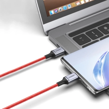  Kabel przewód w oplocie USB-C - USB-C 2.0 3A czerwony - zdj. dodatkowe 2