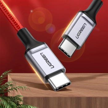  Kabel przewód w oplocie USB-C - USB-C 2.0 3A czerwony - zdj. dodatkowe 5